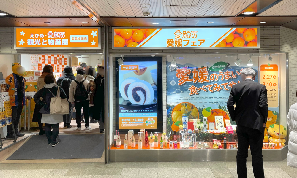 愛媛の商品を実際に見ている人の画像