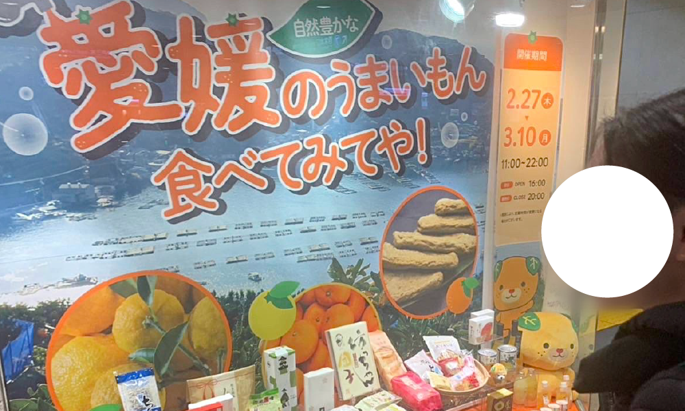 看板を見ている従姉妹の画像